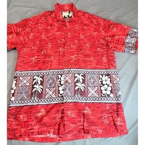 Vintage Winnie Fashion Hawaiian Aloha Shirt XL Made In Hawaii Kokopelli Tribal P